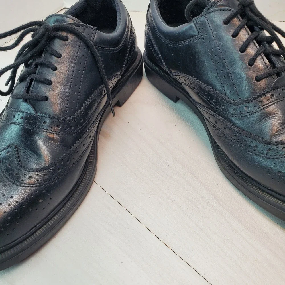 Dr Scholls Lexington Wingtip Oxford Dress Shoes Black Leather Men 10W